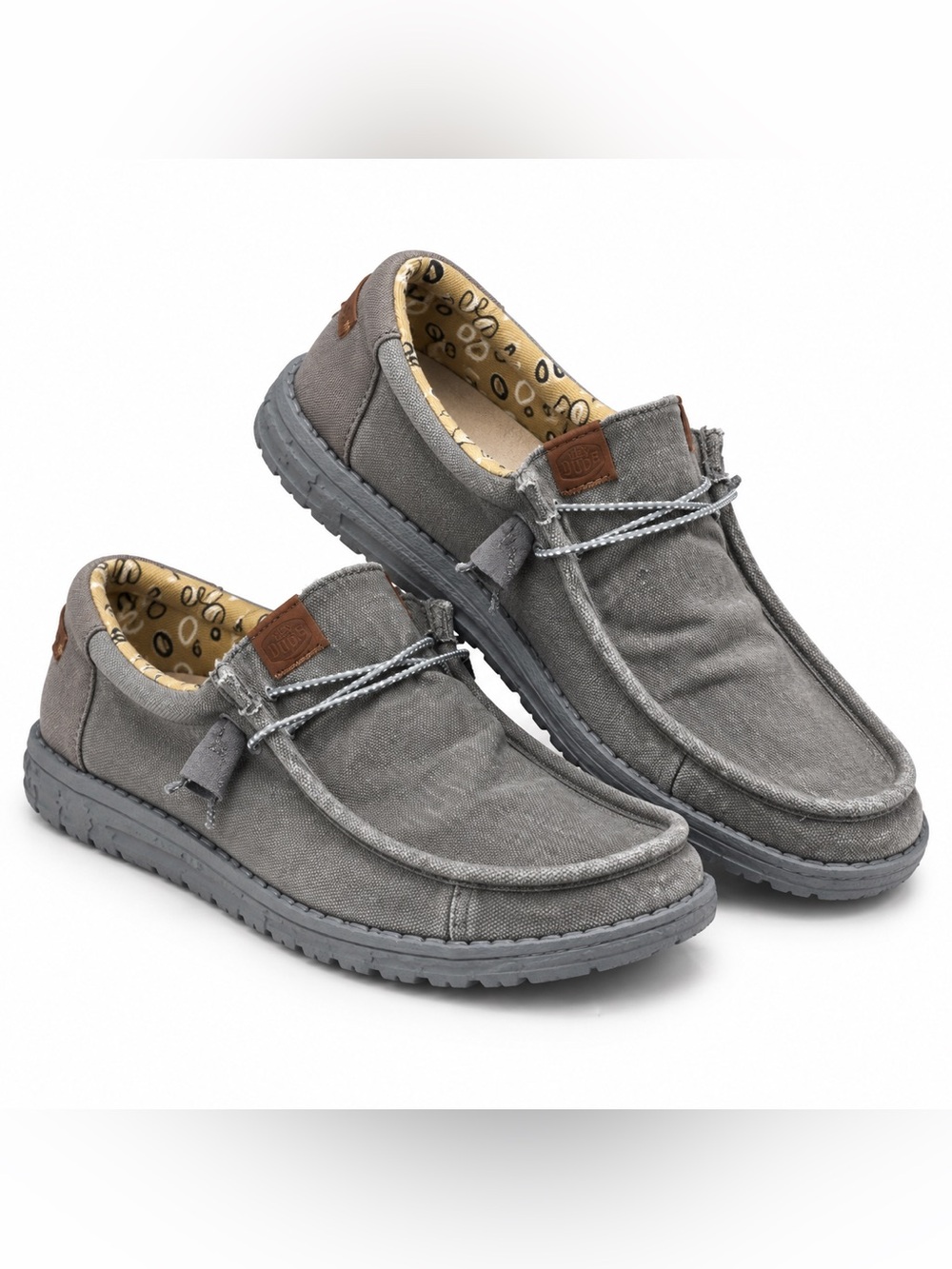 Hey Dude Wally Washed Canvas Charcoal Men’s Size 7
